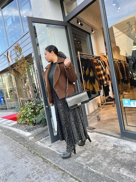 「ALLSAINTS（オールセインツ）のアイテム（ピーコート）」を使った、Vivienneさん（レディース・160cm）の冬コーディネート