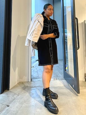「ALLSAINTS（オールセインツ）のアイテム（シャツワンピース）」を使った、Vivienneさん（レディース・160cm）の秋コーディネート