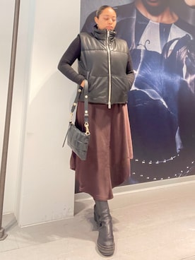 「ALLSAINTS（オールセインツ）のアイテム（その他アウター）」を使った、Vivienneさん（レディース・160cm）の冬コーディネート