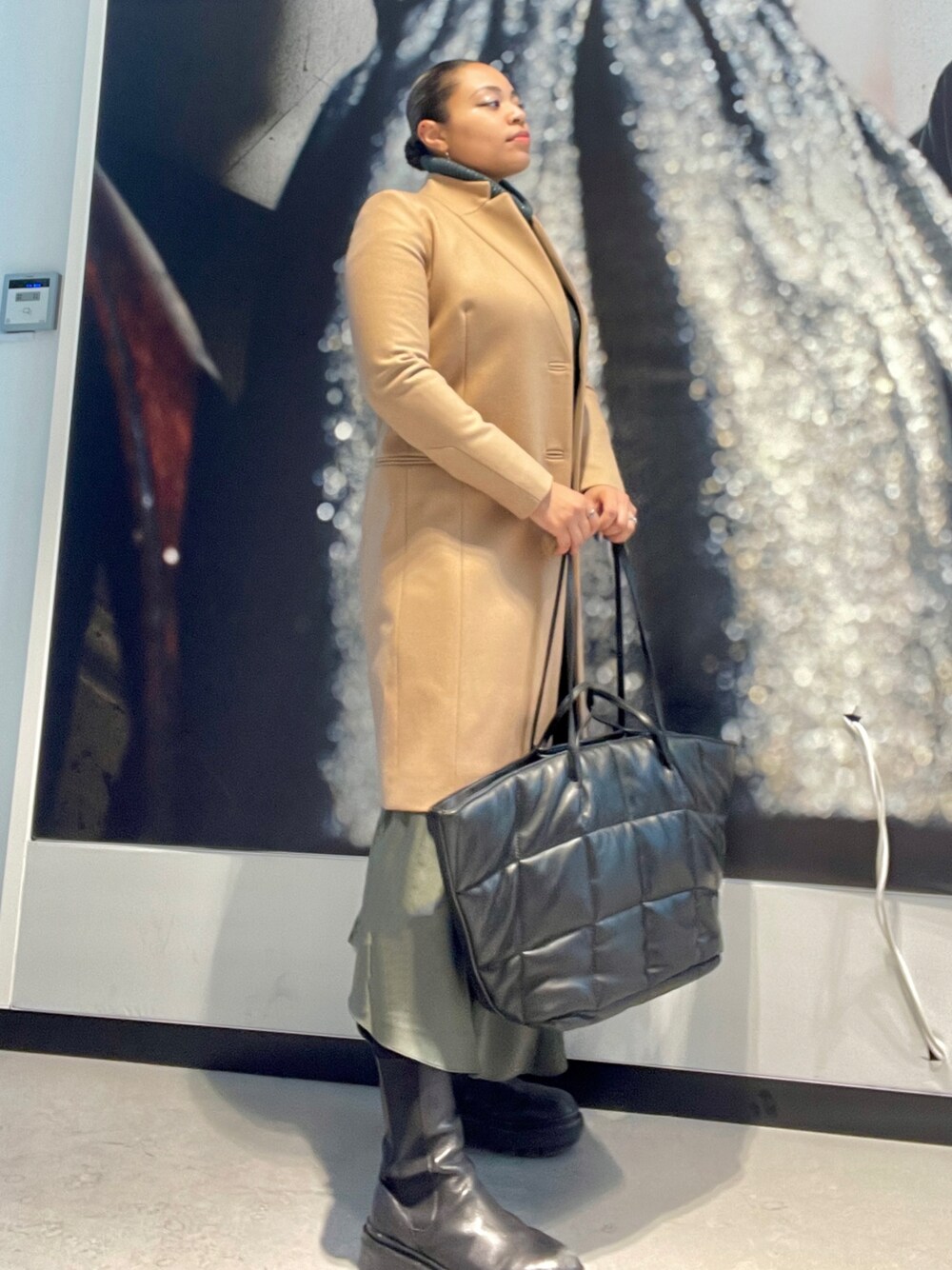 ALLSAINTS SIDNEY ウールカシミヤレザーコート UK8