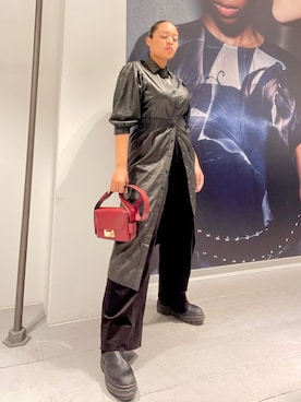 「ALLSAINTS（オールセインツ）のアイテム（シャツワンピース）」を使った、Vivienneさん（レディース・160cm）の冬コーディネート