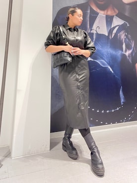 「ALLSAINTS（オールセインツ）のアイテム（シャツワンピース）」を使った、Vivienneさん（レディース・160cm）の冬コーディネート