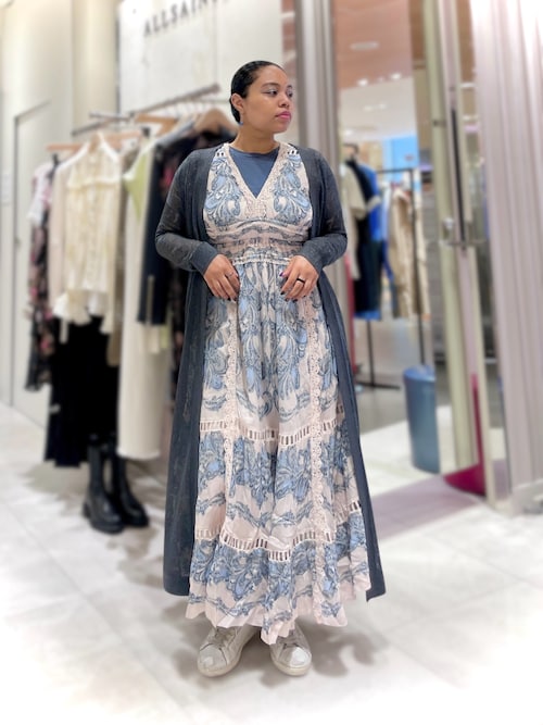 XANTHE LACE-TRIMMED MAXI DRESS | XANTHE レース トリム マキシ