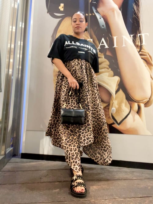 ヒョウ柄アシンメトリックドレス セール】LIL LEOPARD PRINT ASYMMETRIC MAXI DRESS | LIL