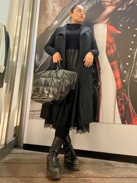 「ALLSAINTS（オールセインツ）のアイテム（ステンカラーコート）」を使った、Vivienneさん（レディース・160cm）の冬コーディネート