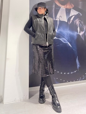 「ALLSAINTS（オールセインツ）のアイテム（その他アウター）」を使った、Vivienneさん（レディース・160cm）の冬コーディネート