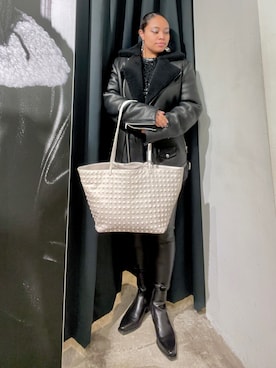 「ALLSAINTS（オールセインツ）のアイテム（ライダースジャケット）」を使った、Vivienneさん（レディース・160cm）の冬コーディネート