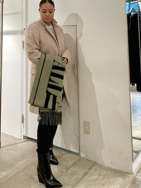 「ALLSAINTS（オールセインツ）のアイテム（ステンカラーコート）」を使った、Vivienneさん（レディース・160cm）の冬コーディネート