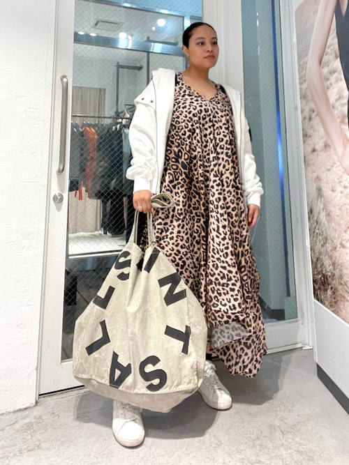 セール】LIL LEOPARD PRINT ASYMMETRIC MAXI DRESS | LIL