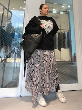 「ALLSAINTS（オールセインツ）のアイテム」を使った、Vivienneさん（レディース・160cm）の冬コーディネート