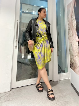 「ALLSAINTS（オールセインツ）のアイテム（ライダースジャケット）」を使った、Vivienneさん（レディース・160cm）の春コーディネート