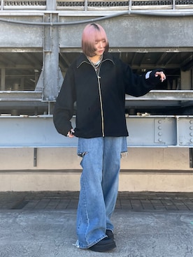 「tk.TAKEO KIKUCHI（ティーケータケオキクチ）のアイテム（ブルゾン）」を使った、あおいさん（レディース・159cm）の秋コーディネート