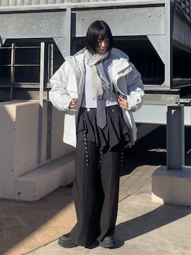 「tk.TAKEO KIKUCHI（ティーケータケオキクチ）のアイテム（ブルゾン）」を使った、あおいさん（レディース・159cm）の冬コーディネート