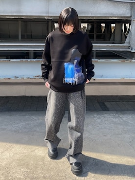 「Happy John（ハッピージョン）のアイテム」を使った、あおいさん（レディース・159cm）の冬コーディネート