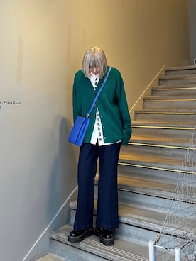 「tk.TAKEO KIKUCHI（ティーケータケオキクチ）のアイテム（トップス）」を使った、あおいさん（レディース・158cm）の秋コーディネート