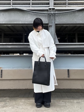 「tk.TAKEO KIKUCHI（ティーケータケオキクチ）のアイテム（トレンチコート）」を使った、あおいさん（レディース・158cm）の春コーディネート