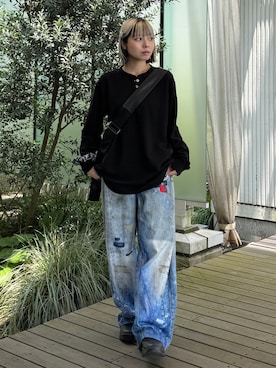 「tk.TAKEO KIKUCHI（ティーケータケオキクチ）のアイテム」を使った、あおいさん（レディース・159cm）の夏コーディネート