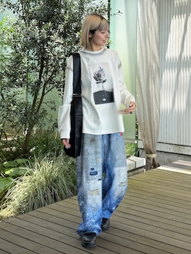 「tk.TAKEO KIKUCHI（ティーケータケオキクチ）のアイテム」を使った、あおいさん（レディース・159cm）の夏コーディネート