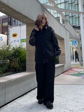 「tk.TAKEO KIKUCHI（ティーケータケオキクチ）のアイテム（ブルゾン）」を使った、あおいさん（レディース・159cm）の冬コーディネート