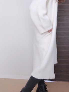 「elitimeのアイテム（カーディガン/ボレロ、ホワイト系）」を使った、由香さん（レディース・165cm）の秋コーディネート