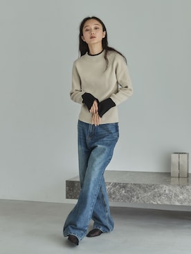 「アイテム（ニット/セーター）」を使った、feepurさん（レディース・165cm）の夏コーディネート