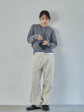 「アイテム（ポーチ）」を使った、feepurさん（レディース・161cm）の冬コーディネート