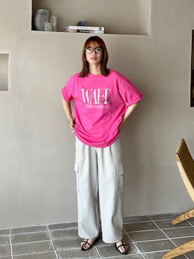 「feepur（フェピュール）のアイテム（カーゴパンツ）」を使った、feepurさん（レディース・154cm）の夏コーディネート