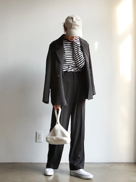 「feepur（フェピュール）のアイテム（セットアップ）」を使った、feepurさん（レディース・164cm）の春コーディネート