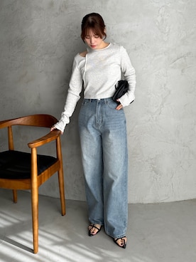 「feepur（フェピュール）の巾着ショルダーbag（ショルダーバッグ）」を使った、feepurさん（レディース・154cm）の冬コーディネート