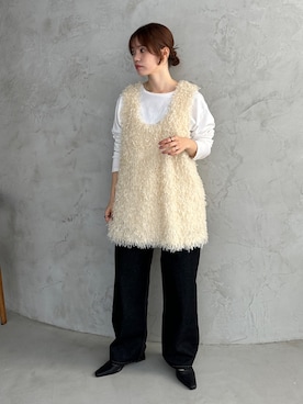 「feepur（フェピュール）のアイテム（ベスト）」を使った、feepurさん（レディース・154cm）の春コーディネート