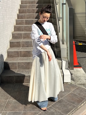 「feepur（フェピュール）のアイテム（スウェット）」を使った、feepurさん（レディース・160cm）の春コーディネート
