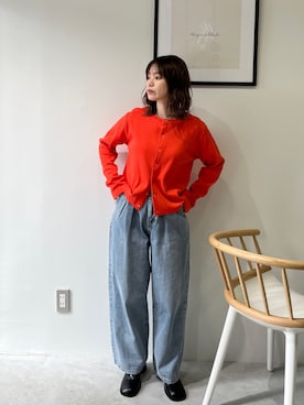 「feepur（フェピュール）のアイテム（カーディガン/ボレロ）」を使った、feepurさん（レディース・154cm）の冬コーディネート