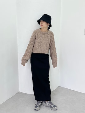「feepur（フェピュール）のアイテム（ワンピース/ドレス）」を使った、feepurさん（レディース・156cm）の冬コーディネート