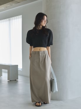 「ショート丈トップス」｜「アイテム（その他）」を使った、feepurさん（レディース・156cm）の夏コーディネート