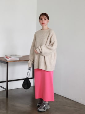 「UNE MANSION（ユヌマンション）のアイテム（ハンドバッグ）」を使った、feepurさん（レディース・154cm）の秋コーディネート