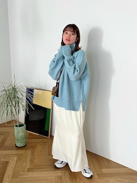 「feepur（フェピュール）のアイテム（スカート）」を使った、feepurさん（レディース・154cm）の秋コーディネート