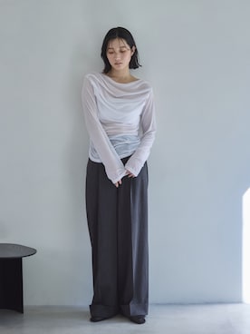「feepur（フェピュール）のアイテム（スラックス）」を使った、feepurさん（レディース・168cm）の春コーディネート