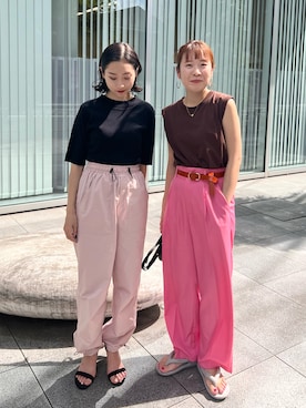 「feepur（フェピュール）のアイテム（カーゴパンツ）」を使った、feepurさん（レディース・156cm）の夏コーディネート