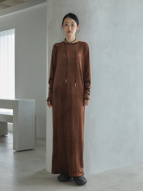 アルベロベロ　ロングワンピース TALL/2Tサイズあり】ベロアロングワンピース（ワンピース）｜feepur