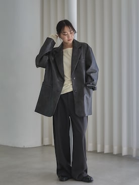 「アイテム（テーラードジャケット）」を使った、feepurさん（レディース・161cm）の秋コーディネート