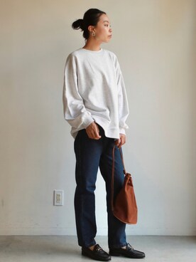 「feepur（フェピュール）のアイテム（スウェット）」を使った、feepurさん（レディース・172cm）の秋コーディネート
