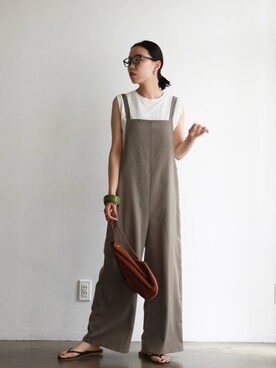 「feepur（フェピュール）のアイテム（サロペット/オーバーオール）」を使った、feepurさん（レディース・172cm）の夏コーディネート