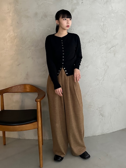 セール】【ハンドウォッシャブル】メニーボタンコンパクトカーディガン