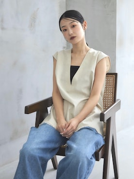 「feepur（フェピュール）のアイテム（ベスト）」を使った、feepurさん（レディース・169cm）の夏コーディネート