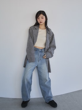 「feepur（フェピュール）のアイテム（ジャケット/アウター）」を使った、feepurさん（レディース・158cm）の冬コーディネート