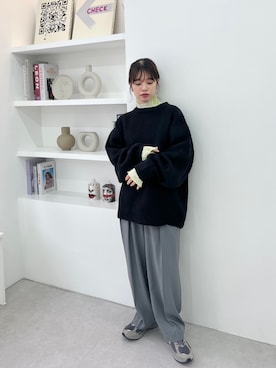 「マイベストコーデ2022」｜「アイテム（スラックス）」を使った、feepurさん（レディース・154cm）の冬コーディネート