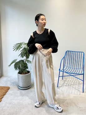 「マイベストコーデ2022」｜「アイテム（スラックス）」を使った、feepurさん（レディース・156cm）の冬コーディネート