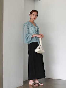 「シア―ブラウス」｜「アイテム（その他）」を使った、feepurさん（レディース・164cm）の夏コーディネート