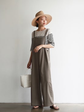 「feepur（フェピュール）のアイテム（サロペット/オーバーオール）」を使った、feepurさん（レディース・172cm）の夏コーディネート