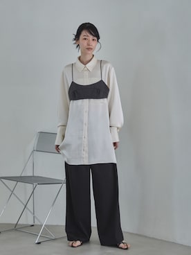 「オーバーシャツ」｜「アイテム（その他）」を使った、feepurさん（レディース・162cm）の春コーディネート